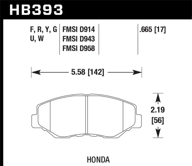 Hawk Acura/Honda Hps Street Front Brake Pads 1
