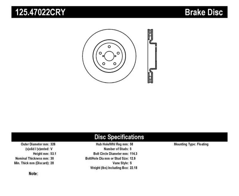 Stoptech 05-07 Subaru Impreza Wrx Sti Front High Carbon Cryo-Stop Rotor 2