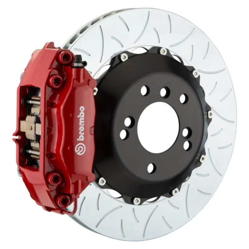 Brembo 06-13 Corvette Z06 Excl Cc Brakes Rr Gt Bbk 4Pist Cast 345X28 2Pc Rotor Slot Type3-Red 1