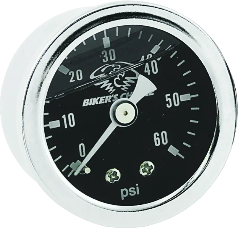 Bikers Choice Black Face Liquid Filled Oil Pressure Gauge 0-60 Psi 1/8 Npt 1