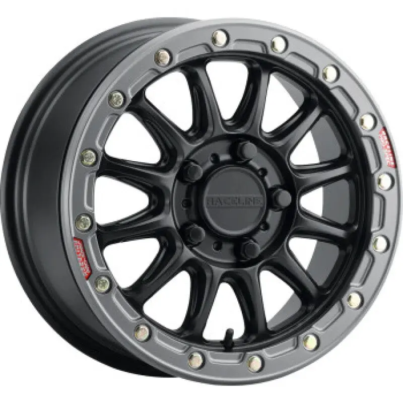 Raceline A14bg Alpha 15X10in/4X156 Bp/10Mm Offset/132.5Mm Bore- Blk & Gunmetal Ring Beadlock Wheel 1
