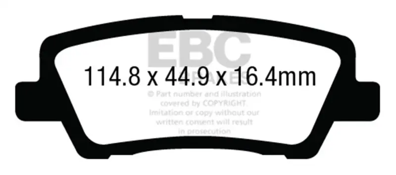 Ebc 12+ Cadillac Ats 2.0 Turbo Yellowstuff Rear Brake Pads 1