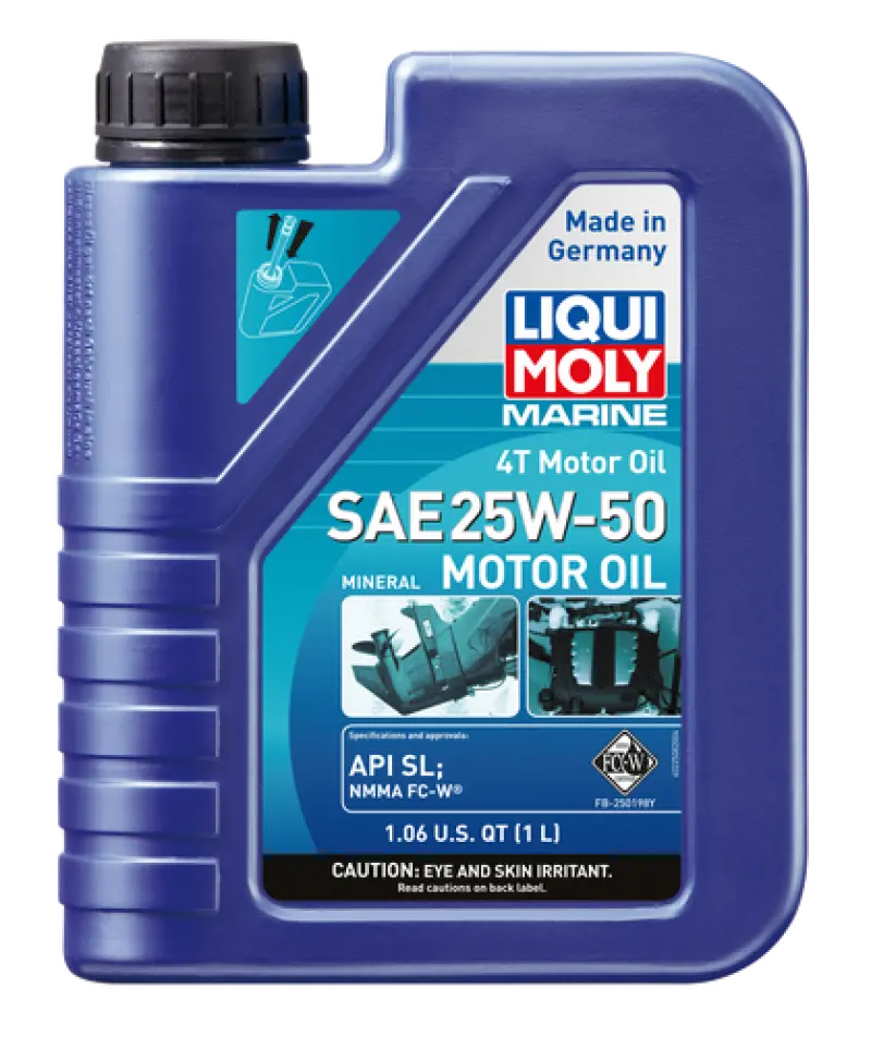 Liqui Moly 1L Marine 4T Motor Oil Sae 25W50 1