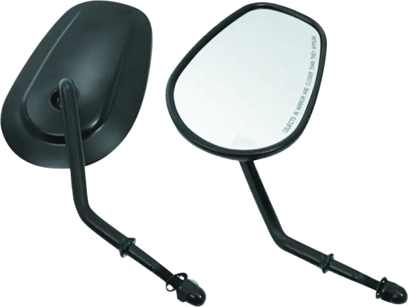 Bikers Choice Black Tapered Short Stem Mirrors Pr 1