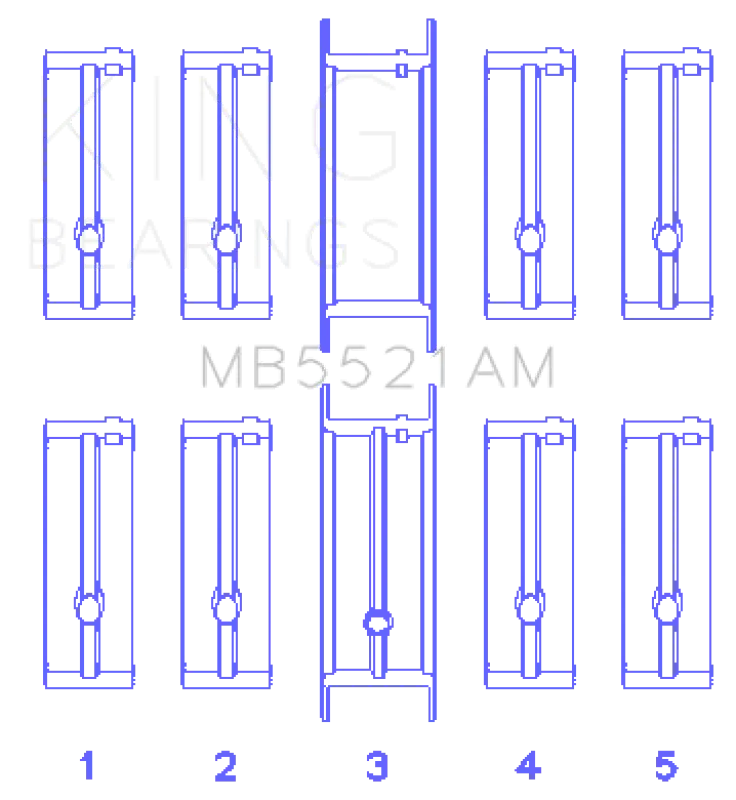King Engine Bearings Chrysler 2.2L Main Bearing Set 1