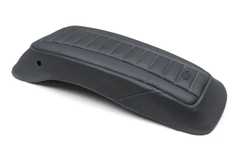 Mustang 14-23 Hd Fl Touring Saddlebag Lid Covers (Pair) Deluxe - Black W/ Blue Stitching 1