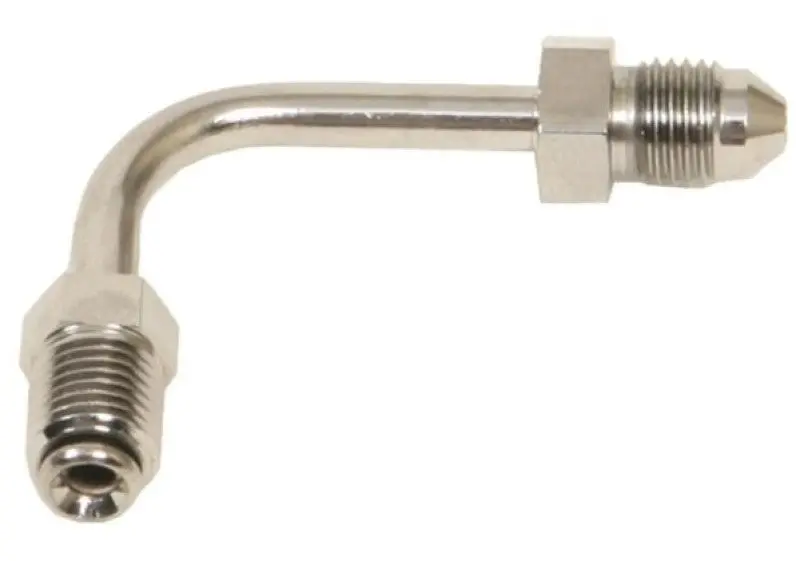 Russell Performance 3/8In-24 Inverted Flare To Male -3An Steel Chrome 90 Degree Brake Line Fitting 1