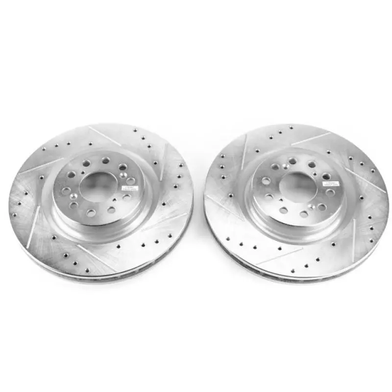 Power Stop Front Evolution Drilled & Slotted Rotors (Pair) For 2017-2021 Honda Civic Type R [Fk8] 1