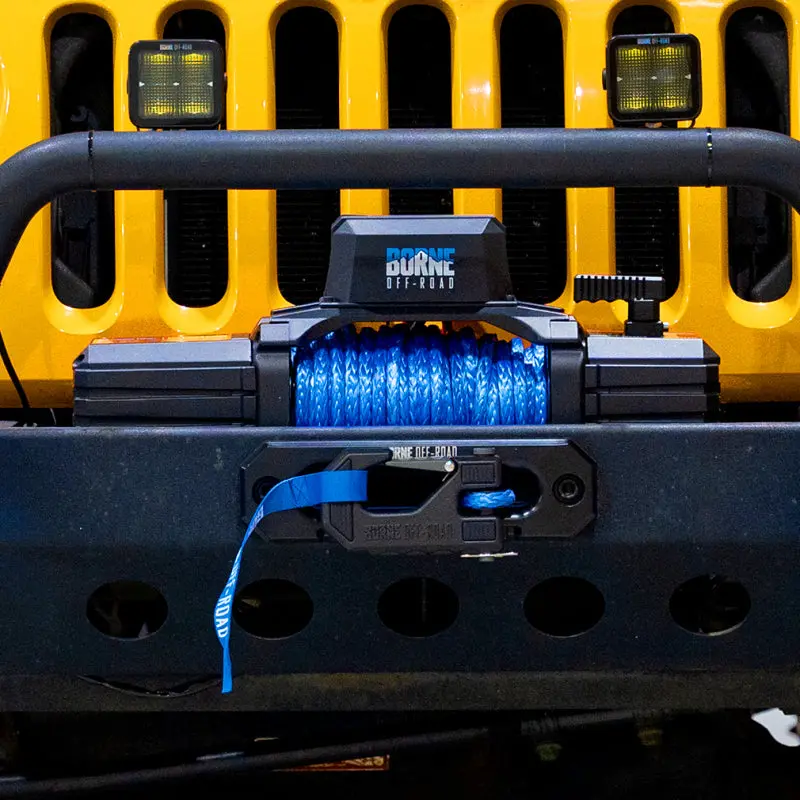Borne Off-Road 12K Winch - Orange Synthetic Rope 1