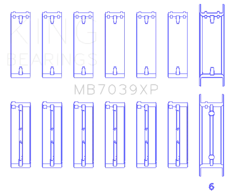 King Engine Bearings Bmw M20/M50 2.0L/2.5L/2.7L Performance Main Bearing Set - Size Stdx 1