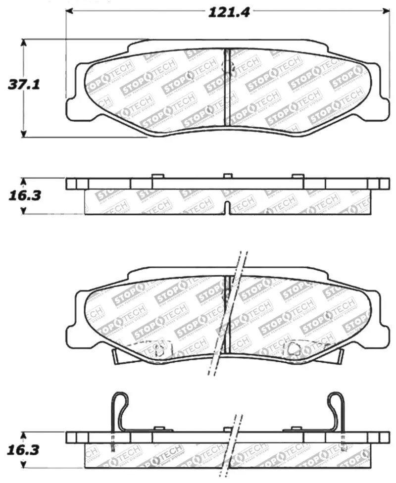 Stoptech Performance 04-08 Cadillac Xlr/Xlr-V / 97-10 Chevrolet Corvette Rear Brake Pads 1