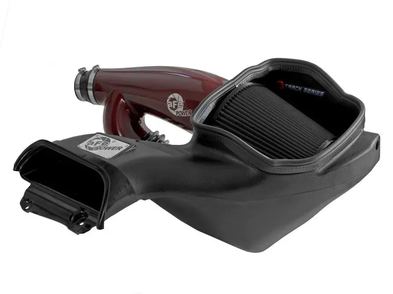 Afe 17-24 Ford F-150 Track Series Red Kevlar Carbon Fiber C/A Intake System W/Black Pro 5R Filter 1