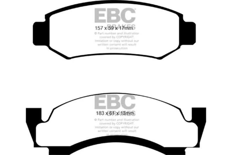 Ebc 76-77 Ford Bronco 3.3 Greenstuff Front Brake Pads 1