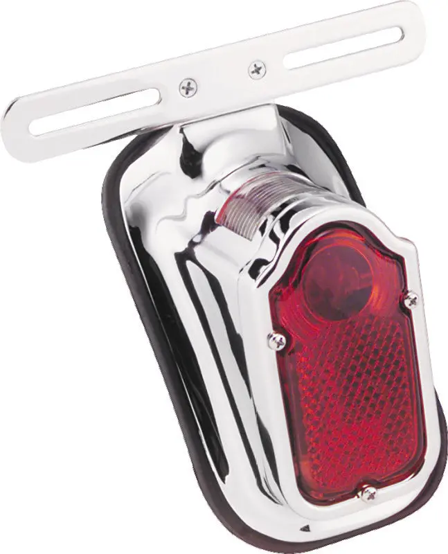 Bikers Choice 40-54 Big Twin And Custom Use Chrome Tombstone Taillight 12V Replaces H-D 68003-47T 1
