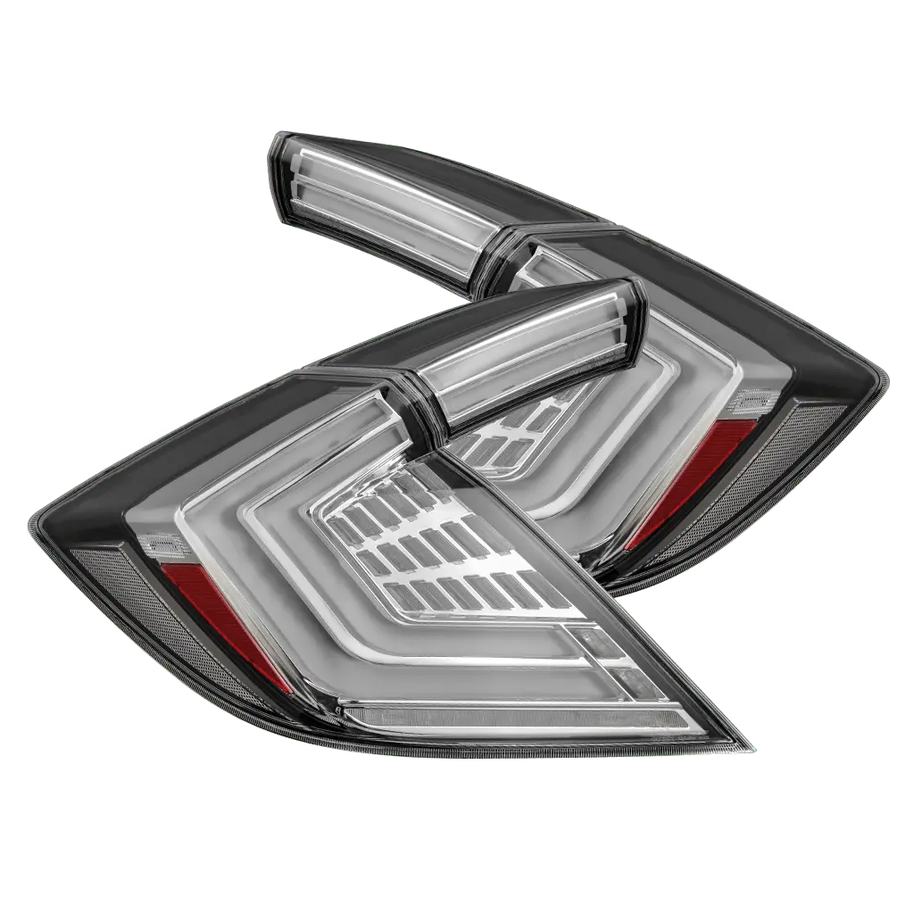 16-21 Honda Civic Hatchback Nova-Series Prismatic Led Tail Lights Clear 1