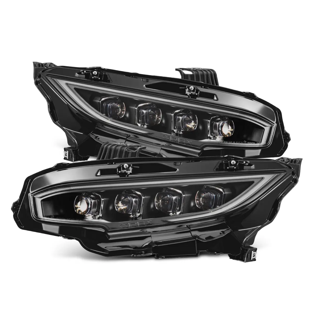 16-21 Honda Civic Nova-Series Led Projector Headlights Black 1