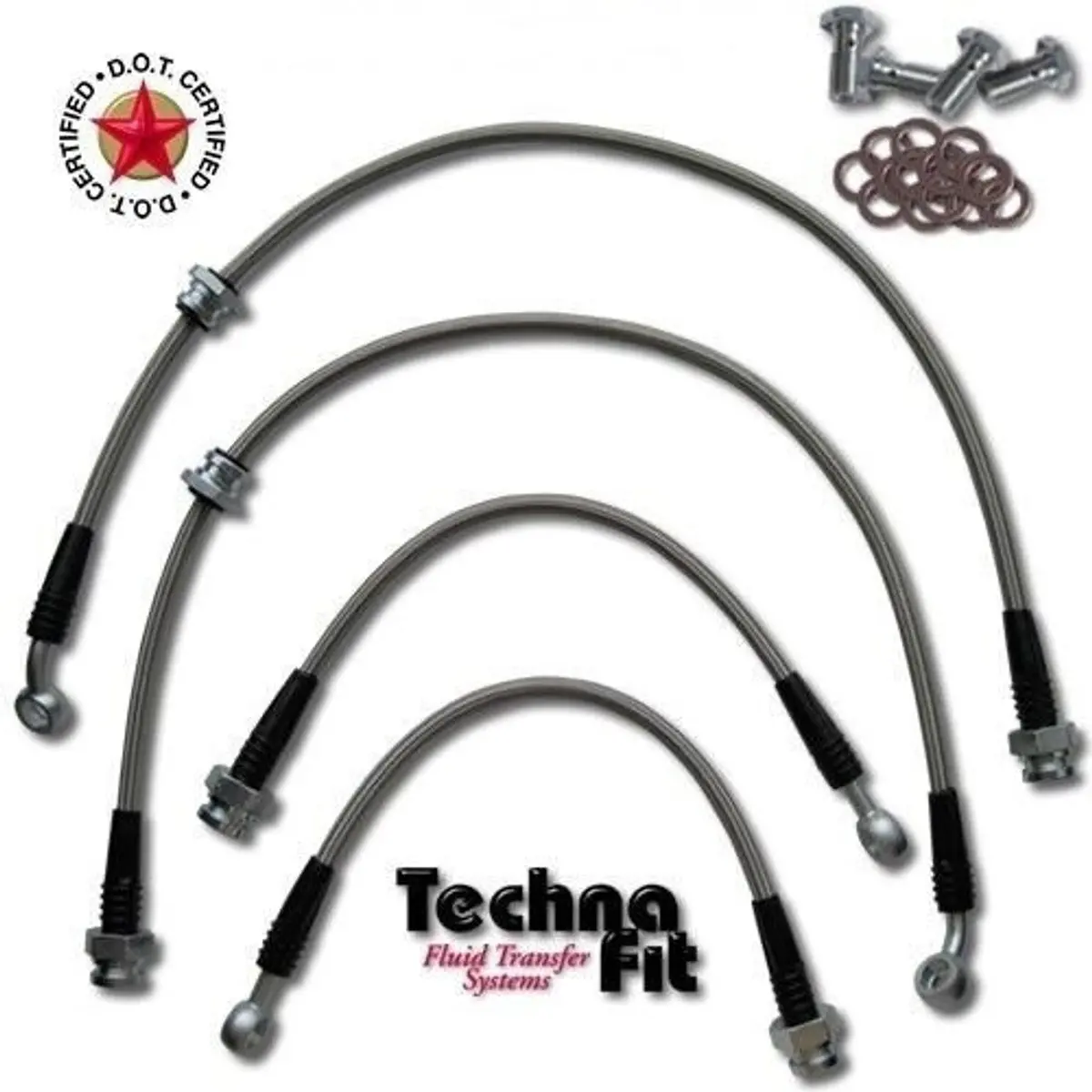 Techna-Fit Stainless Steel Braided Brake Lines For 2022+ Honda Civic Si / 2023+ Acura Integra 1.5T [Fe1/De4] 1