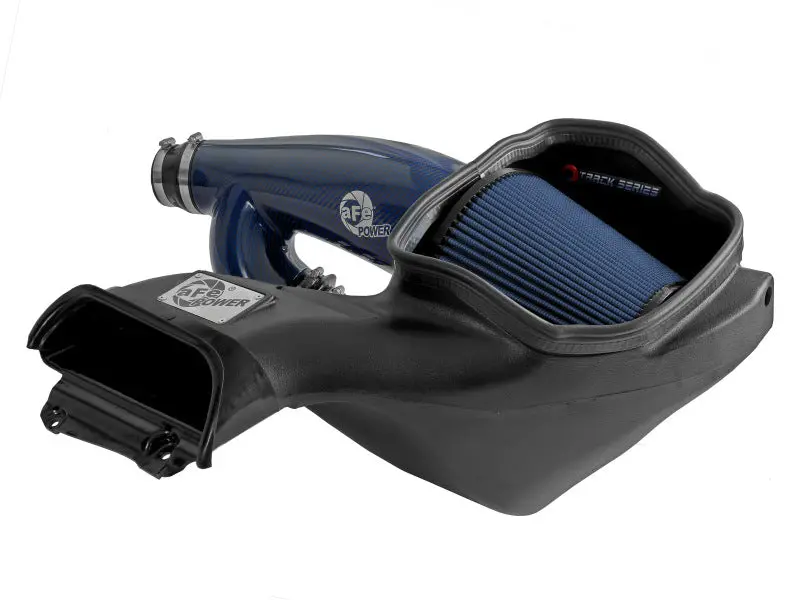 Afe 17-24 Ford F-150 Track Series Blue Kevlar Carbon Fiber C/A Intake System W/Black Pro 5R Filter 1