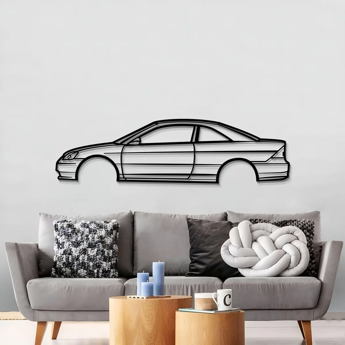 2001 Civic Ex Metal Car Wall Art - Mt0287 3