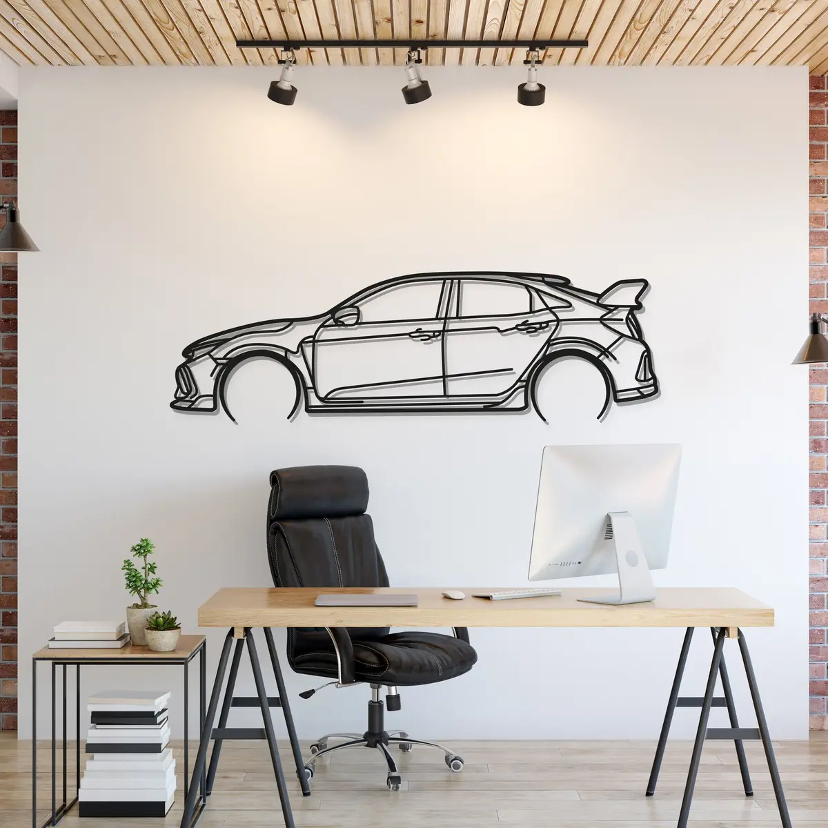 Civic Type-R Fk8 Classic Metal Car Wall Art - Mt0902 1