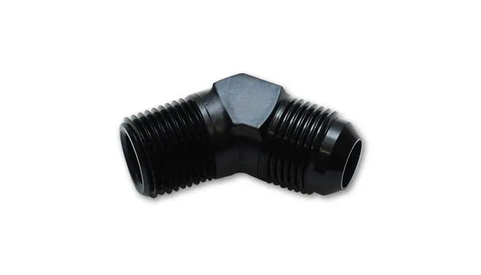 Vibrant -10An Bulkhead Adapter 45 Degree Elbow Fitting - Anodized Black Only 1