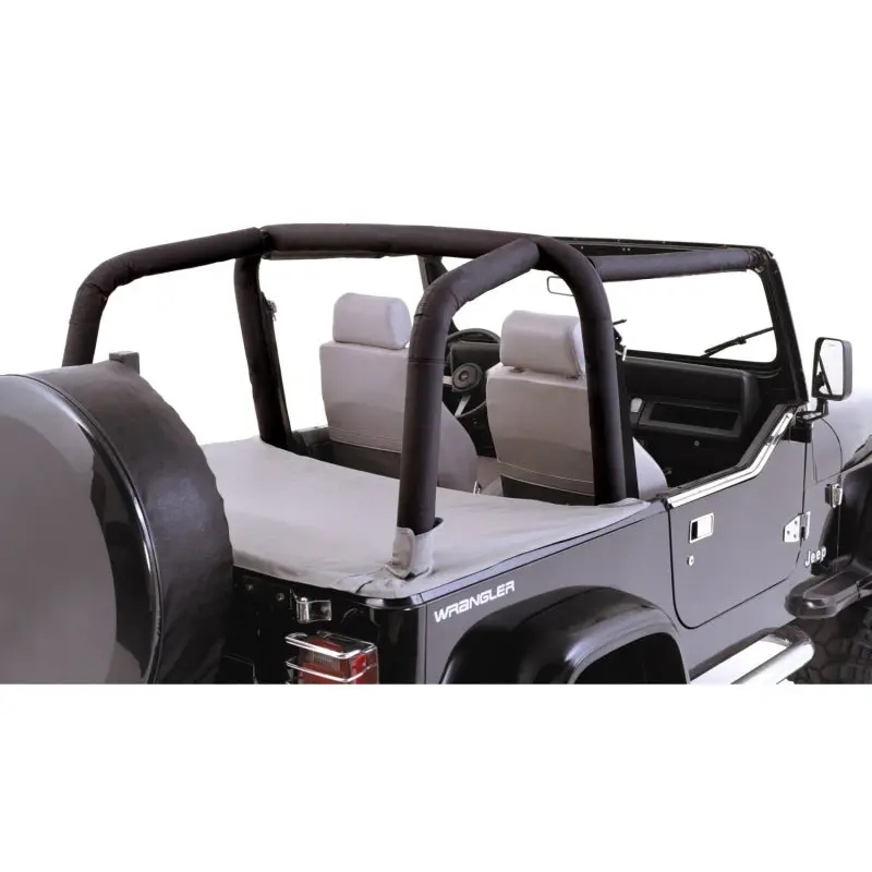 Rugged Ridge Roll Bar Cover Kit Black Denim 97-02 Jeep Wrangler 1