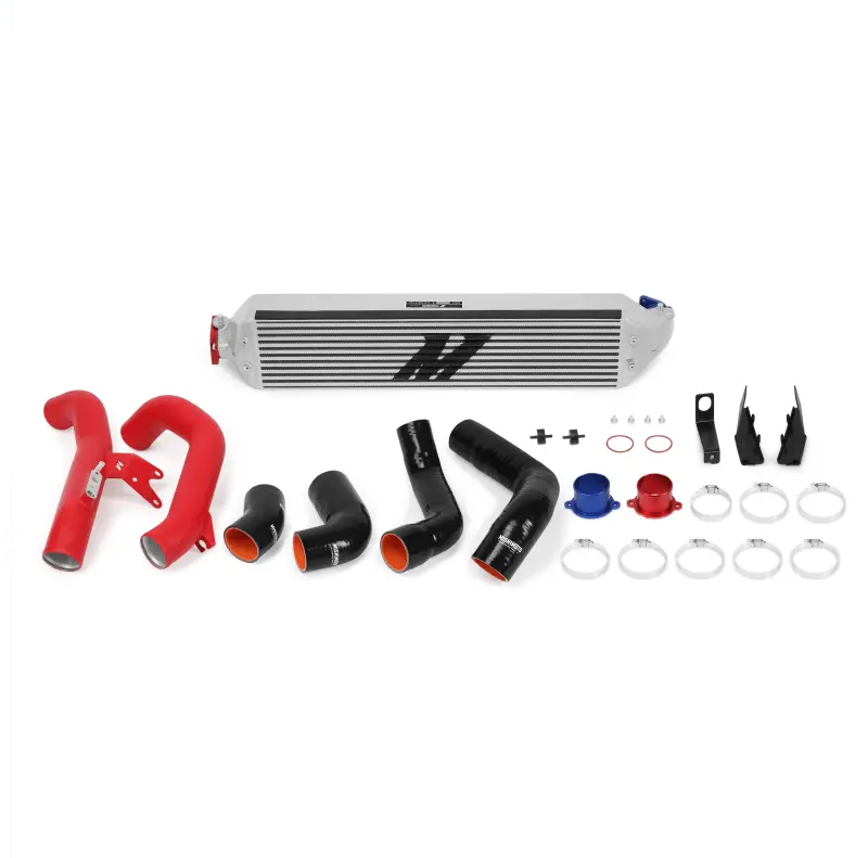 Mishimoto 2016+ Honda Civic 1.5T / 2017+ Honda Civic Si Silver Intercooler Kit W/Red Pipes 1