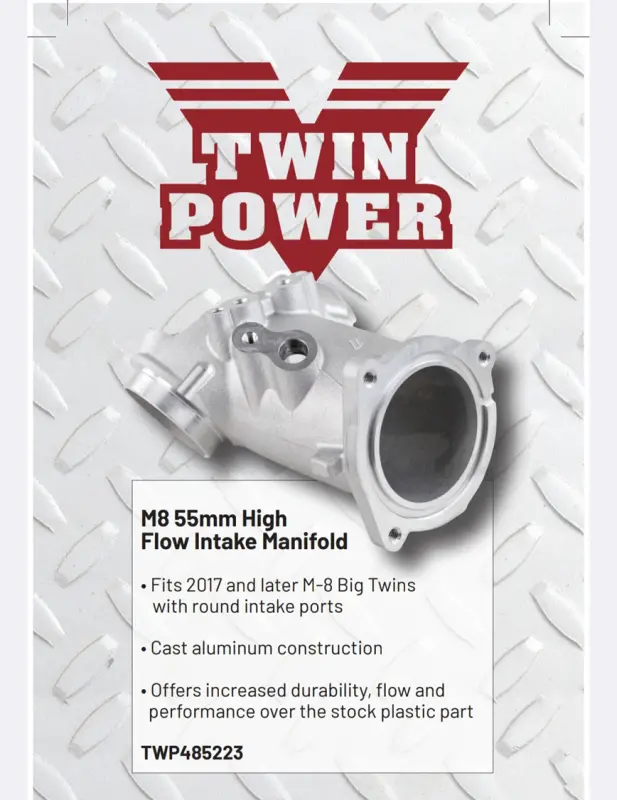 Twin Power 55Mm Aluminum High Flow Intake For 2017+ M-8 1