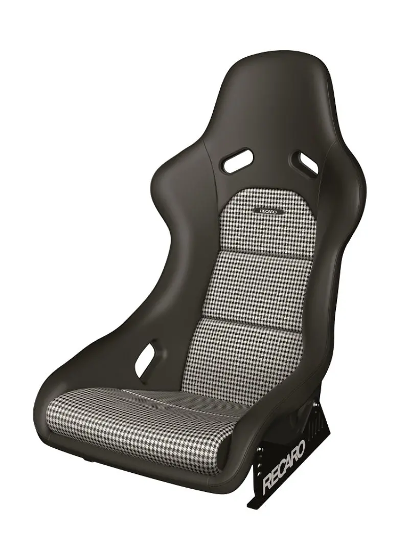Recaro Classic Pole Position Abe Seat - Black Leather/Pepita Fabric 1