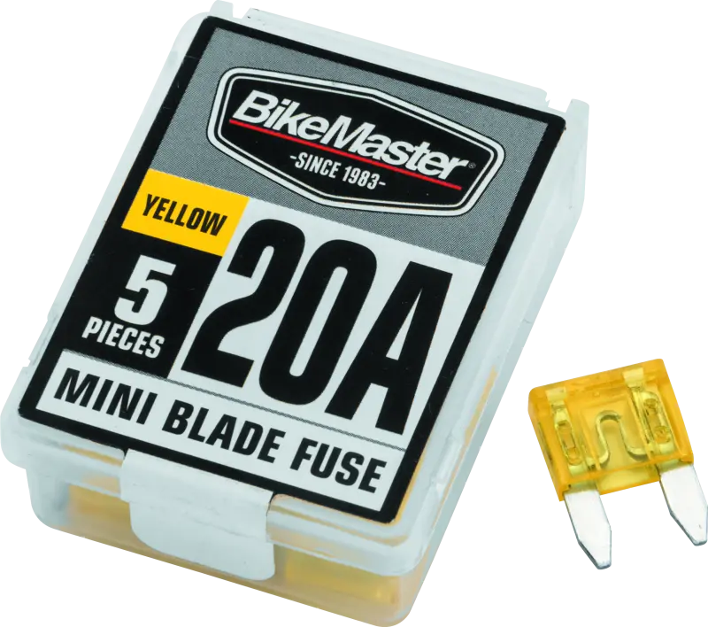 Bikemaster 5Piece 20A Replacement Mini Blade Fuse 1