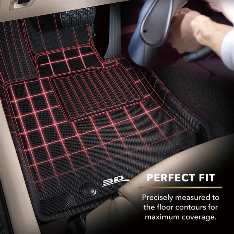 3D Maxpider 2013-2015 Nissan Altima Sedan Kagu 1St Row Floormat - Black 2