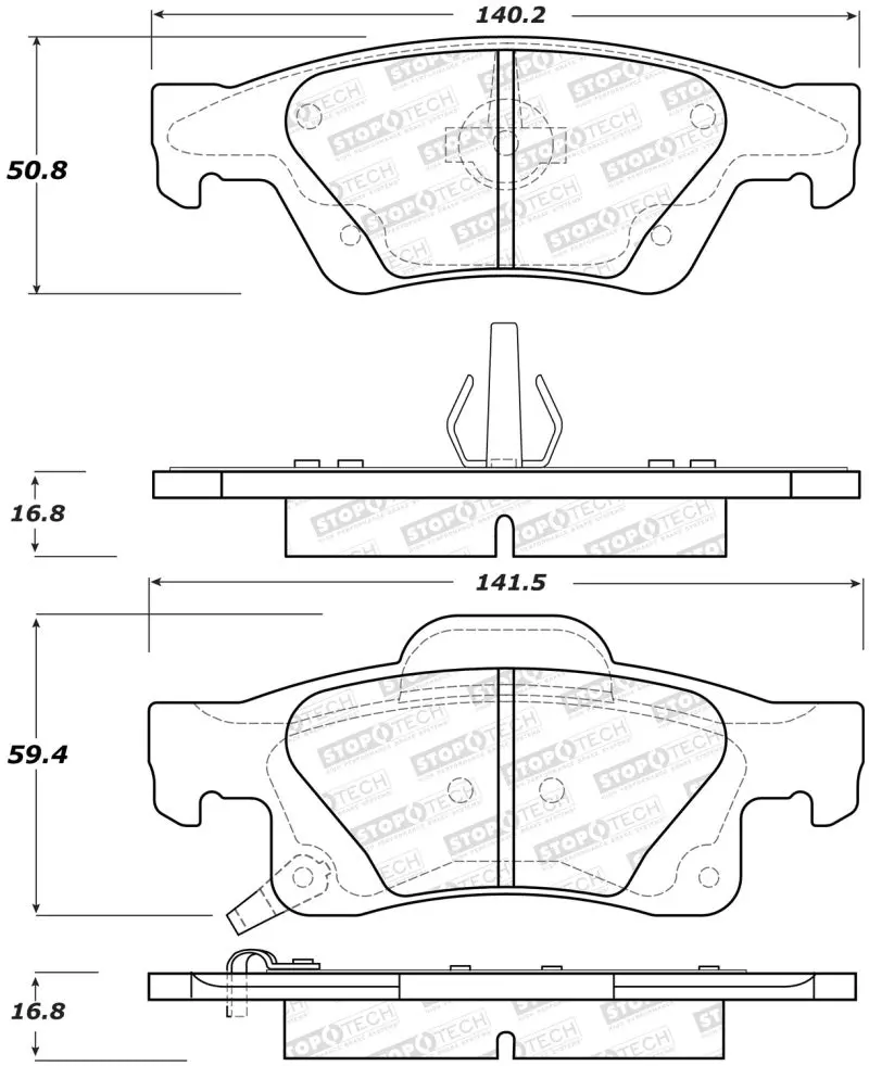 Stoptech Performance 11-17 Dodge Durango Rear Brake Pads 1