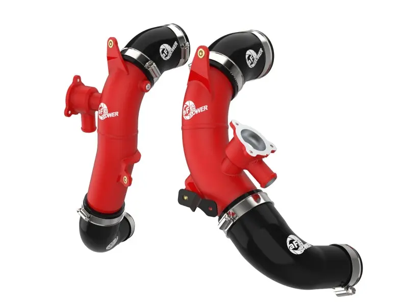 Afe 23-24 Toyota Sequoia V6-3.4L Hybrid Bladerunner 2.5In Aluminum Hot Charge Pipe - Red 1