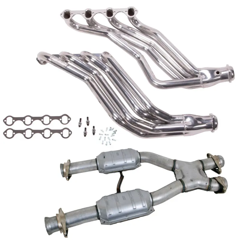Bbk 79-93 Ford Mustang 5.0L 1-3/4 Long Tube Headers W/High Flow Catted X-Pipe (Silver Ceramic) 1