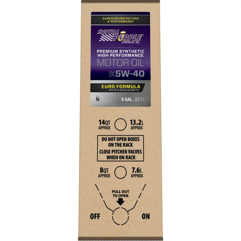 Royal Purple Premium Synthetic High Performance Euro Formula 5W-40 Motor Oil - 6 Gallon Bag-In-Box 1