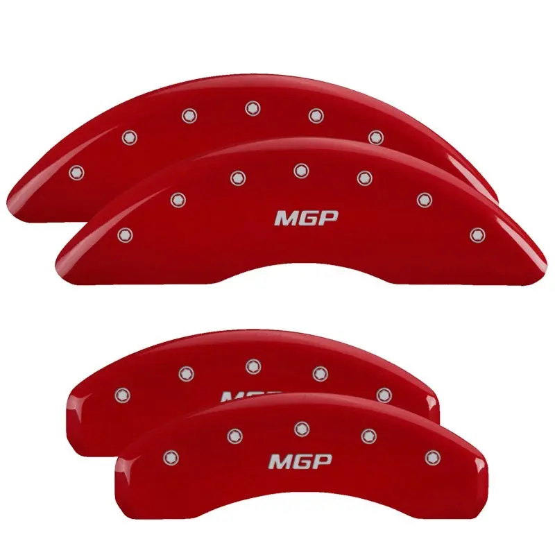 Mgp 4 Caliper Covers Engraved Front & Rear Mgp Red Finish Silver Ch 1