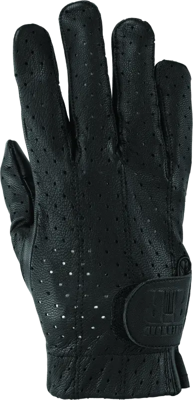 River Road Tucson Leather Perforated Gloves Black - Large 1