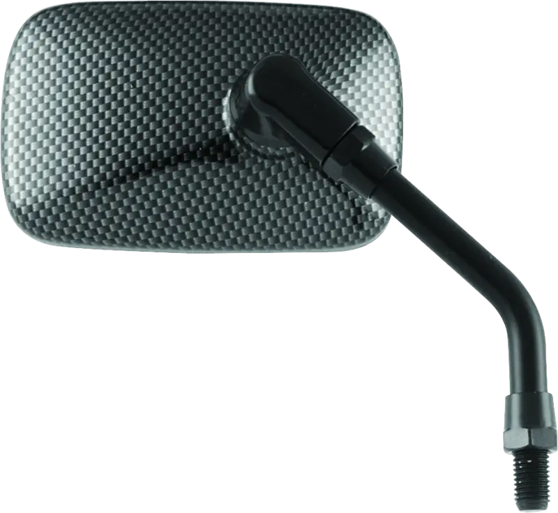 Bikemaster Mini Rectangle Mirror 10Mm - Carbon Fiber - Each 1
