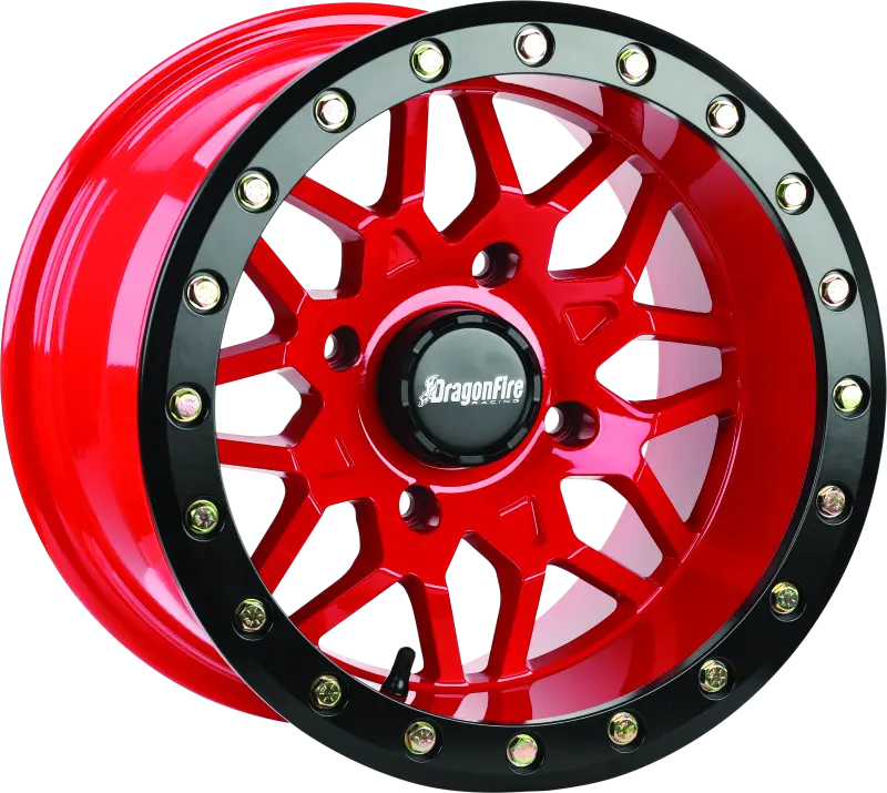 Dragonfire Racing Typhon Wheel 15X10 4/137 5+5 +0 Machined Red 1