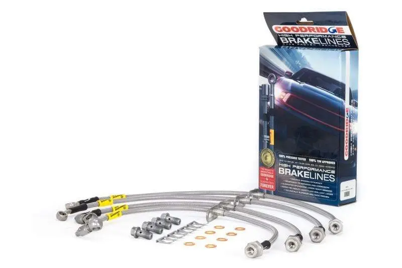 Goodridge 17-18 Honda Civic (Base/Lx/Ex) Stainless Steel Brake Line Kit 1