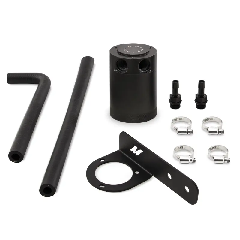 Mishimoto 2016+ Honda Civic 1.5L Turbo Baffled Oil Catch Can Kit - Black (Pcv Side) 1