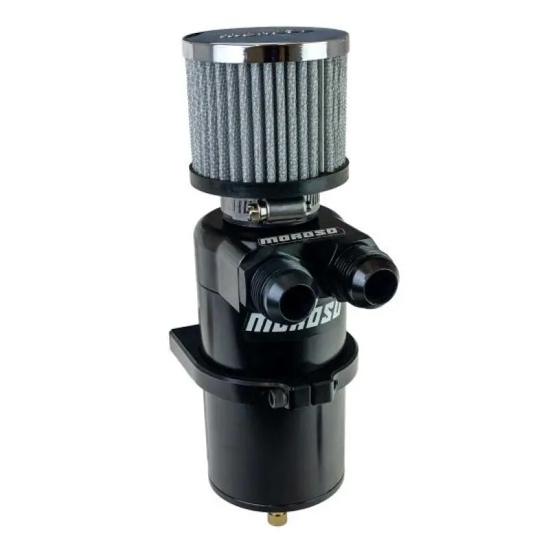 Moroso Dual Inlet -12An Billet Breather Tank Catch Can - Black 1