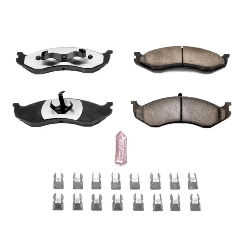 Power Stop 90-01 Jeep Cherokee Front Z36 Truck & Tow Brake Pads W/Hardware 1