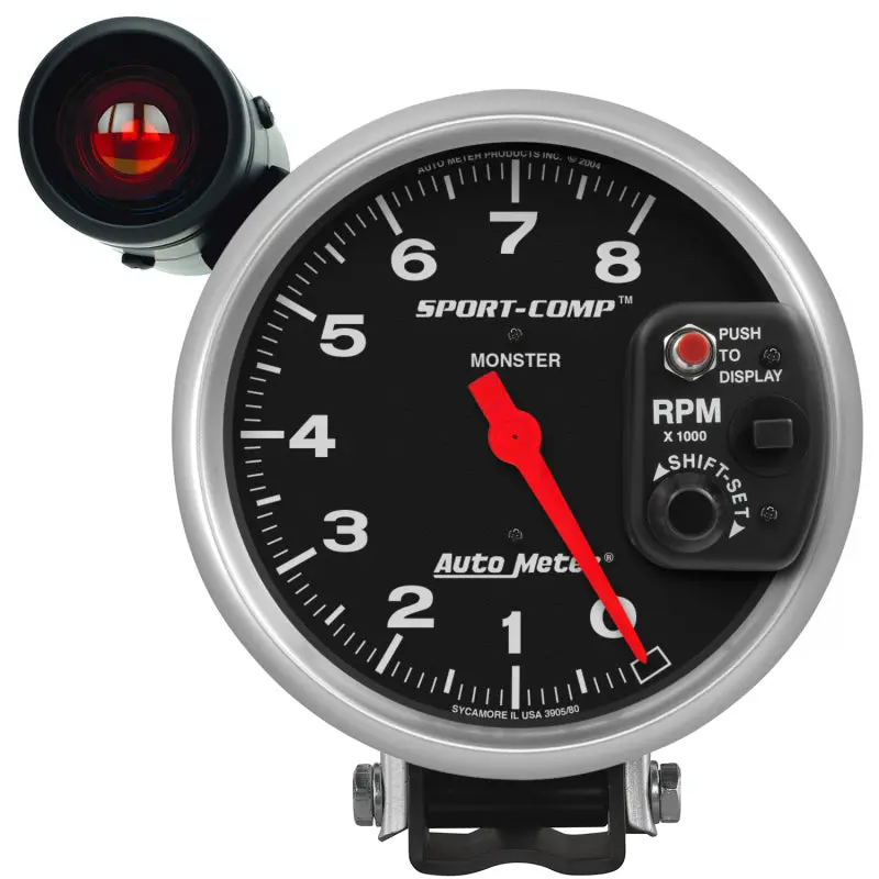 Autometer Sport-Comp 5 Inch 8,000 Rpm  Shift-Lite Tachometer 1