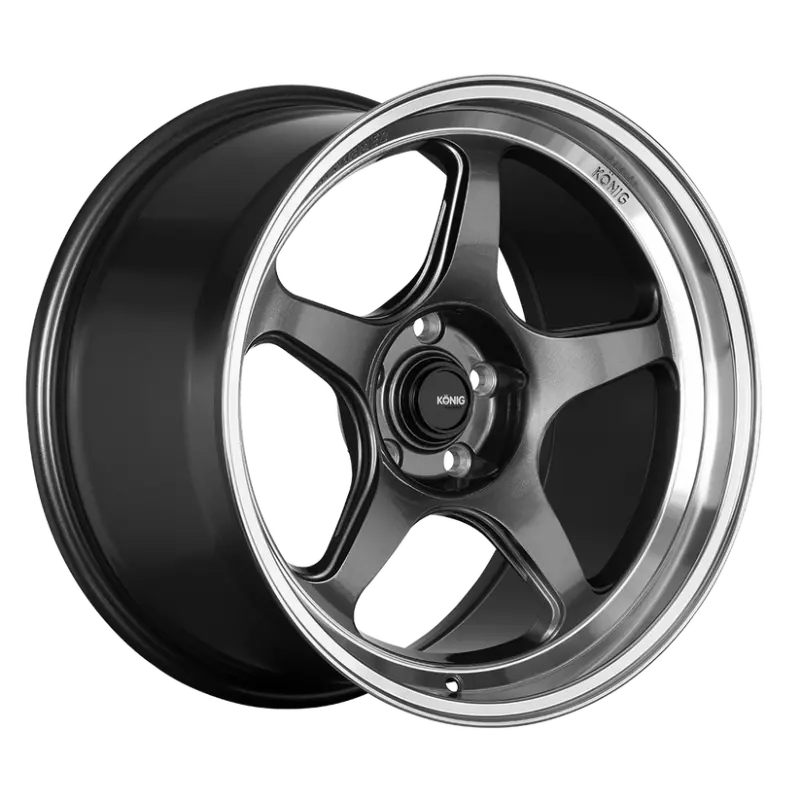 Konig Hyperspec 17X9 5X100 Et40 Anthracite Metallic Wheel W/ Mirror Machined Lip (Knurled Bead) 1