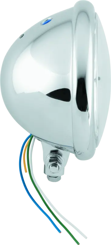 Bikers Choice 5-3/4 Chrome Bottom Mount Headlight Clear Lens H4 60/55W Universal 1