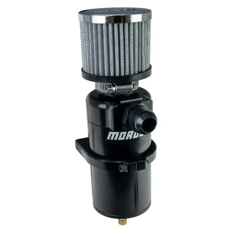 Moroso Single Inlet -12An Billet Breather Tank Catch Can - Black 1