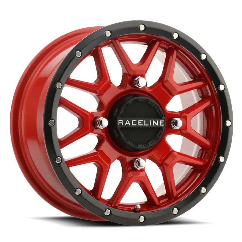 Raceline A94r Krank 14X7in / 4X156 Bp / 38Mm Offset / 132.5Mm Bore - Red & Black Lip Wheel 1