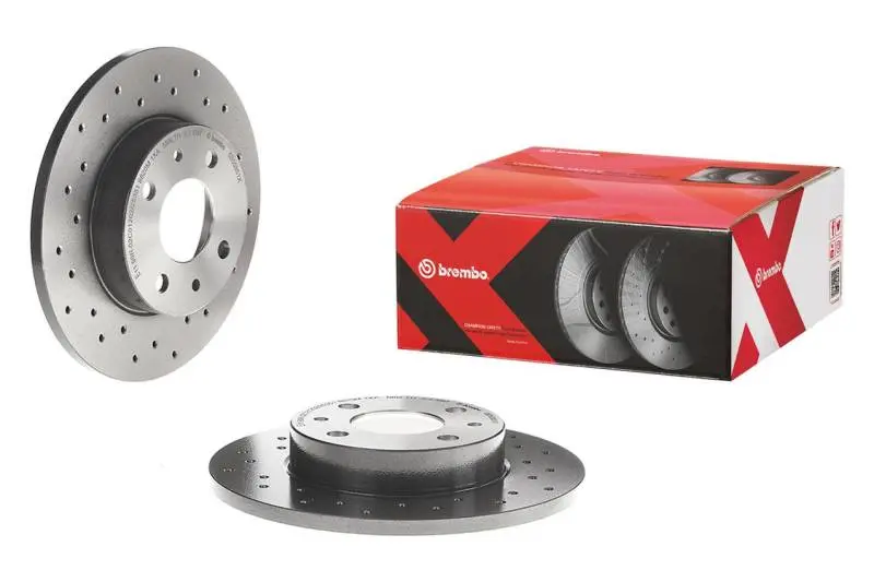 Brembo 01-09 Volvo S60/99-06 S80/01-07 V70 Rear Premium Xtra Cross Drilled Uv Coated Rotor 1