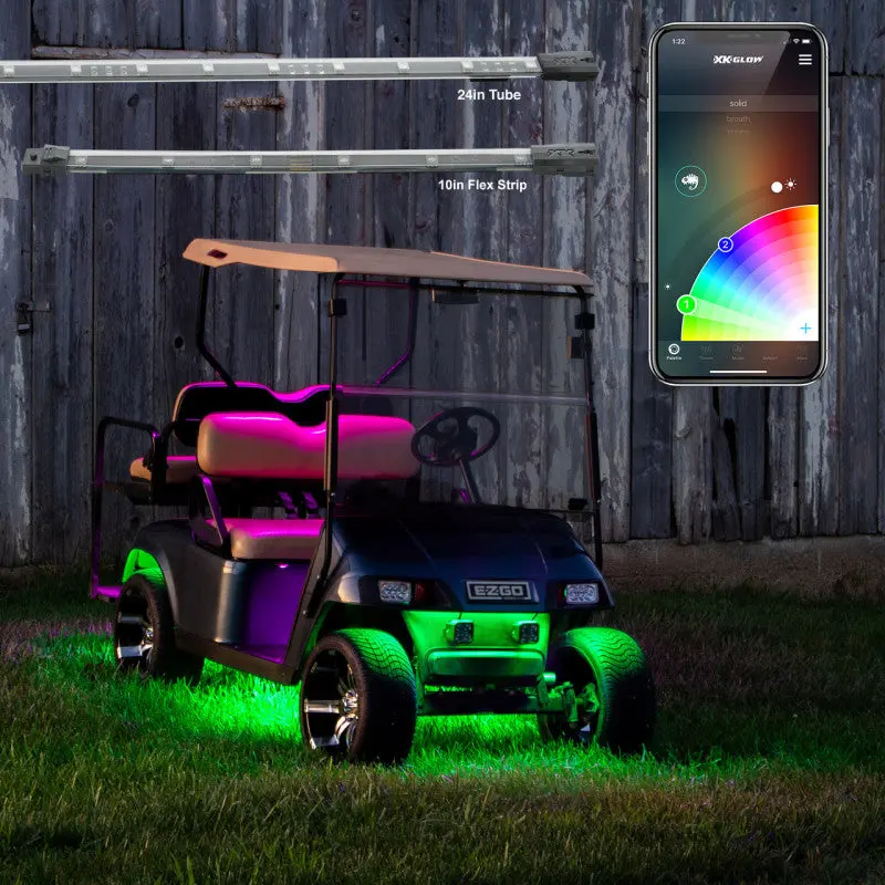 Xk Glow Led Golf Cart Accent Light Kit Xkchrome Smartphone App 1